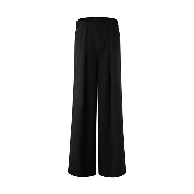 High-Waisted Loose-Fit Wide-Leg Trousers