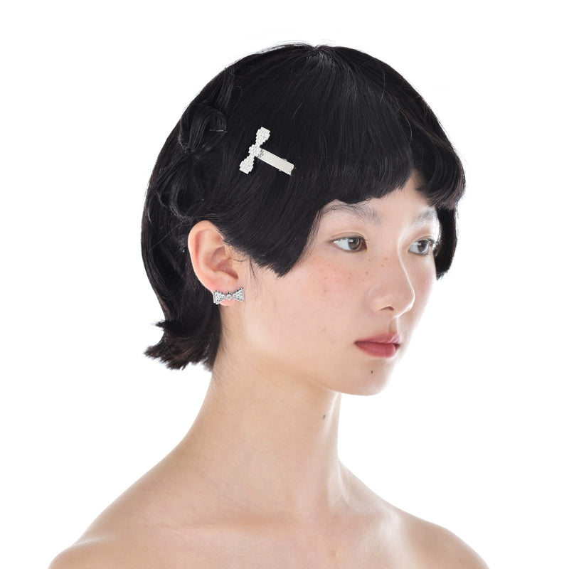 Pixelated Single Bow Hair Clip