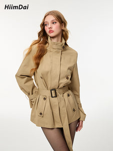 Detachable Cape Two-Way Mid-Length Trench Coat