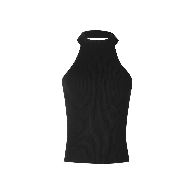 Black Halter Neck Strapless Vest