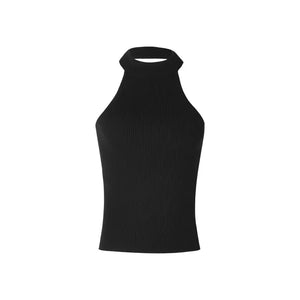 Black Halter Neck Strapless Vest