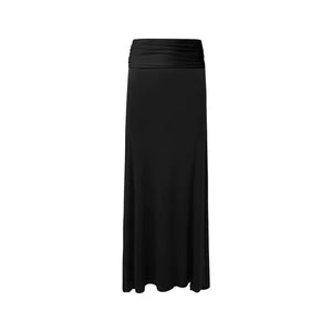 Black Pleated Drape Fishtail Skirt