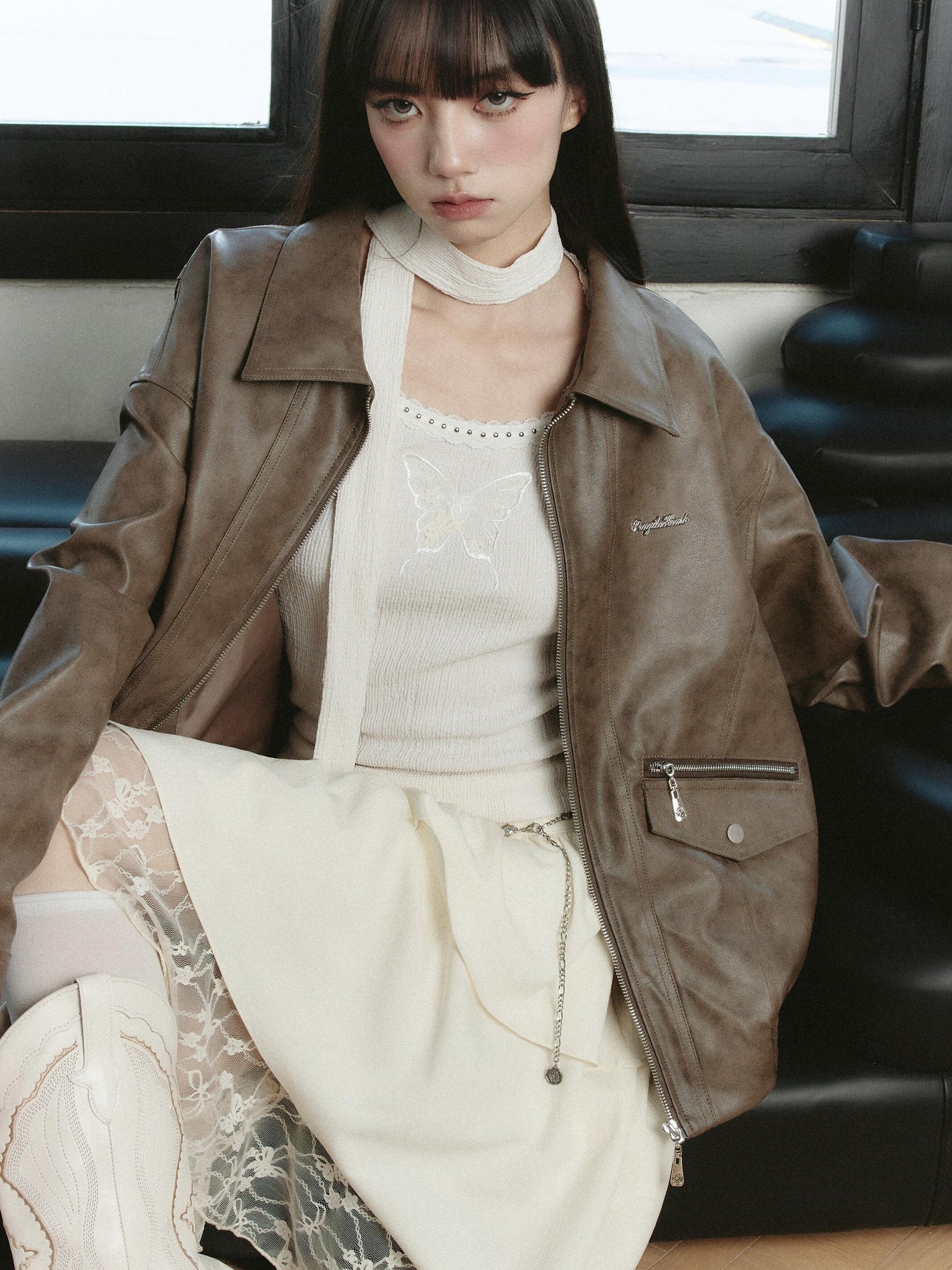 Motorcycle Leather Vintage Loose Jacket