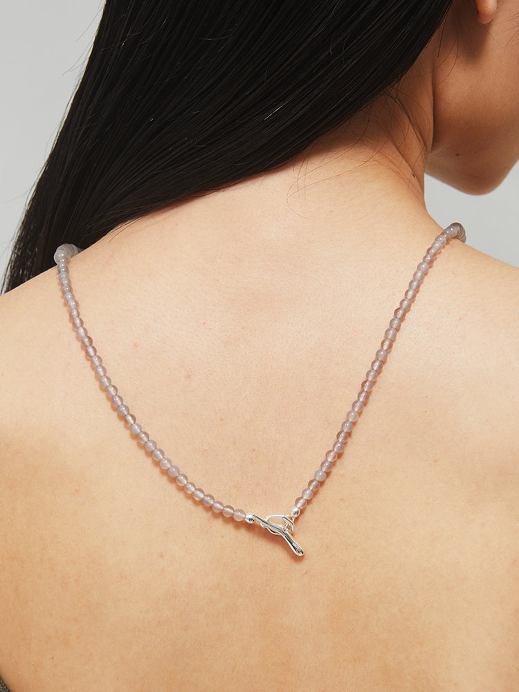 Simple Silver Gradient Beaded Necklace