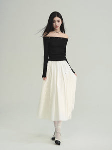 Off-shoulder Top and Skirt Set