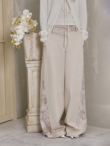 Vintage Loose Lace Patchwork Low Waist Jeans