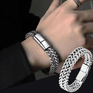 Titanium steel module stainless steel braided square magnet clasp bracelet