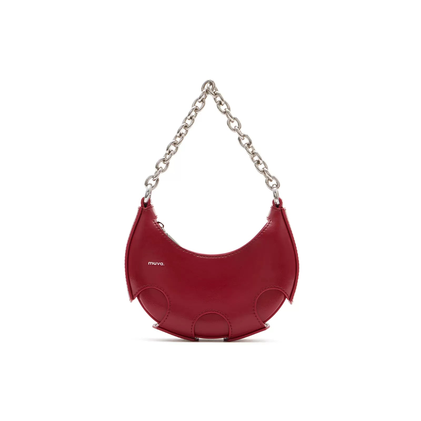 Crescent Handle Chain Small Leather Bag