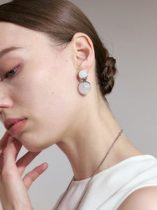 White resin bead earrings