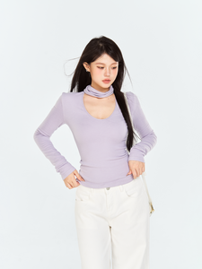 U-neck warm skin-friendly versatile winter base layer top