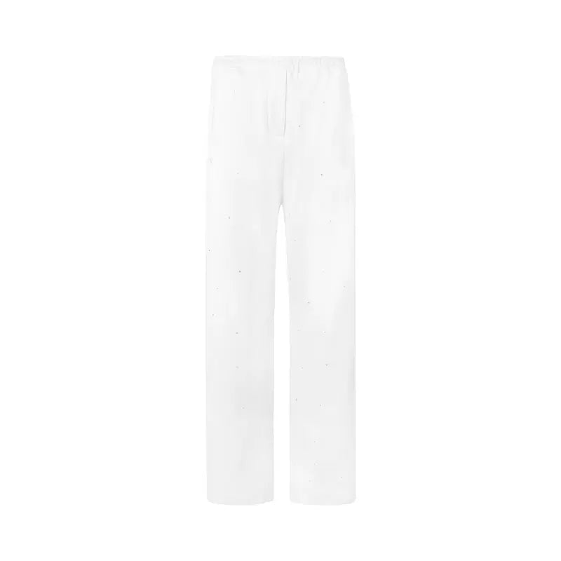 Narrow elastic waist wide leg sweatpants