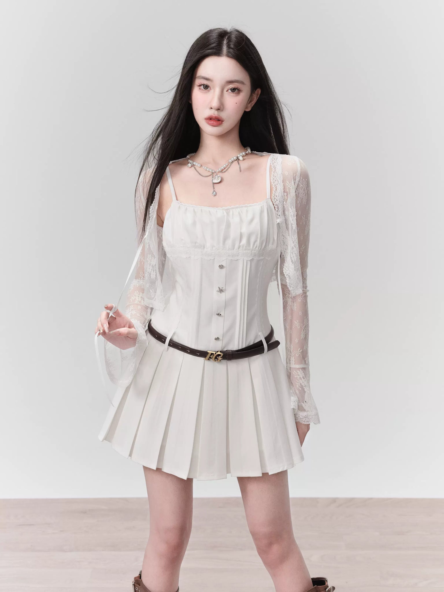 Sweet cool hot girl suspender skirt temperament new dress