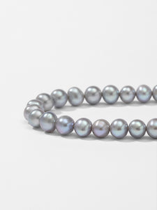 High-grade grey baroque pearl necklace