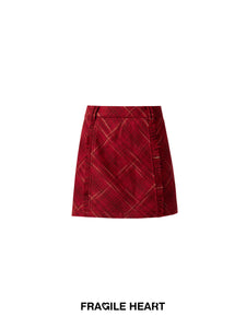 Retro Red Plaid Skirt