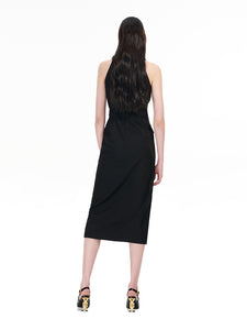 Niche wool sleeveless suit dress