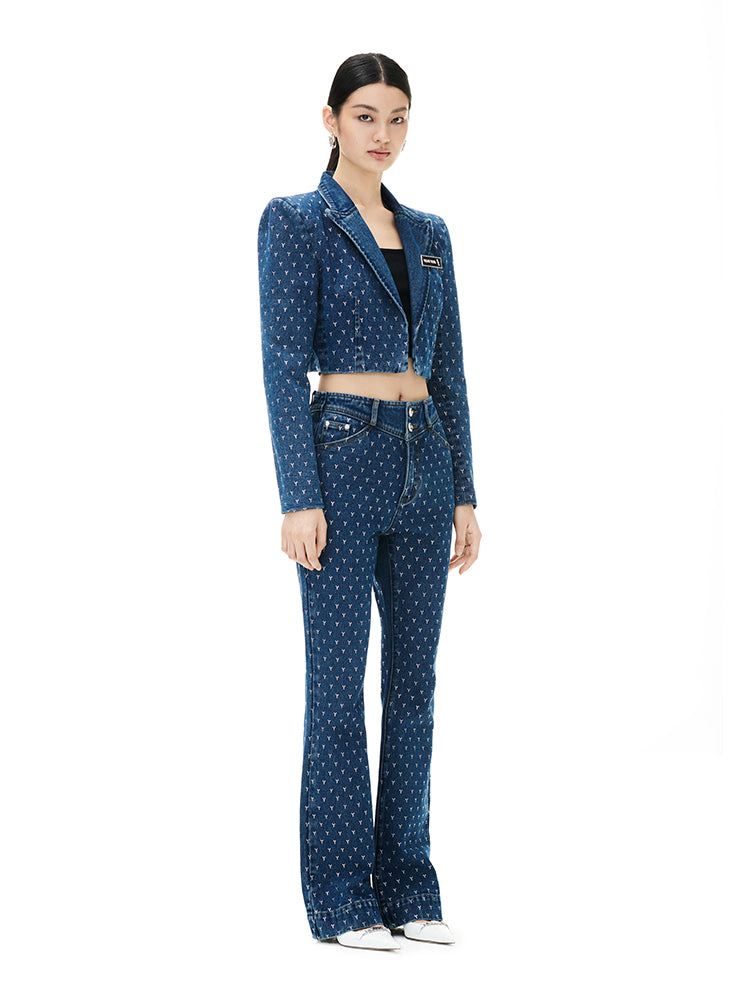 Galaxy rhinestone denim suit