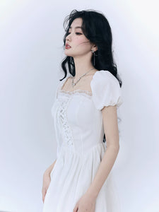 Pure French tie white dress