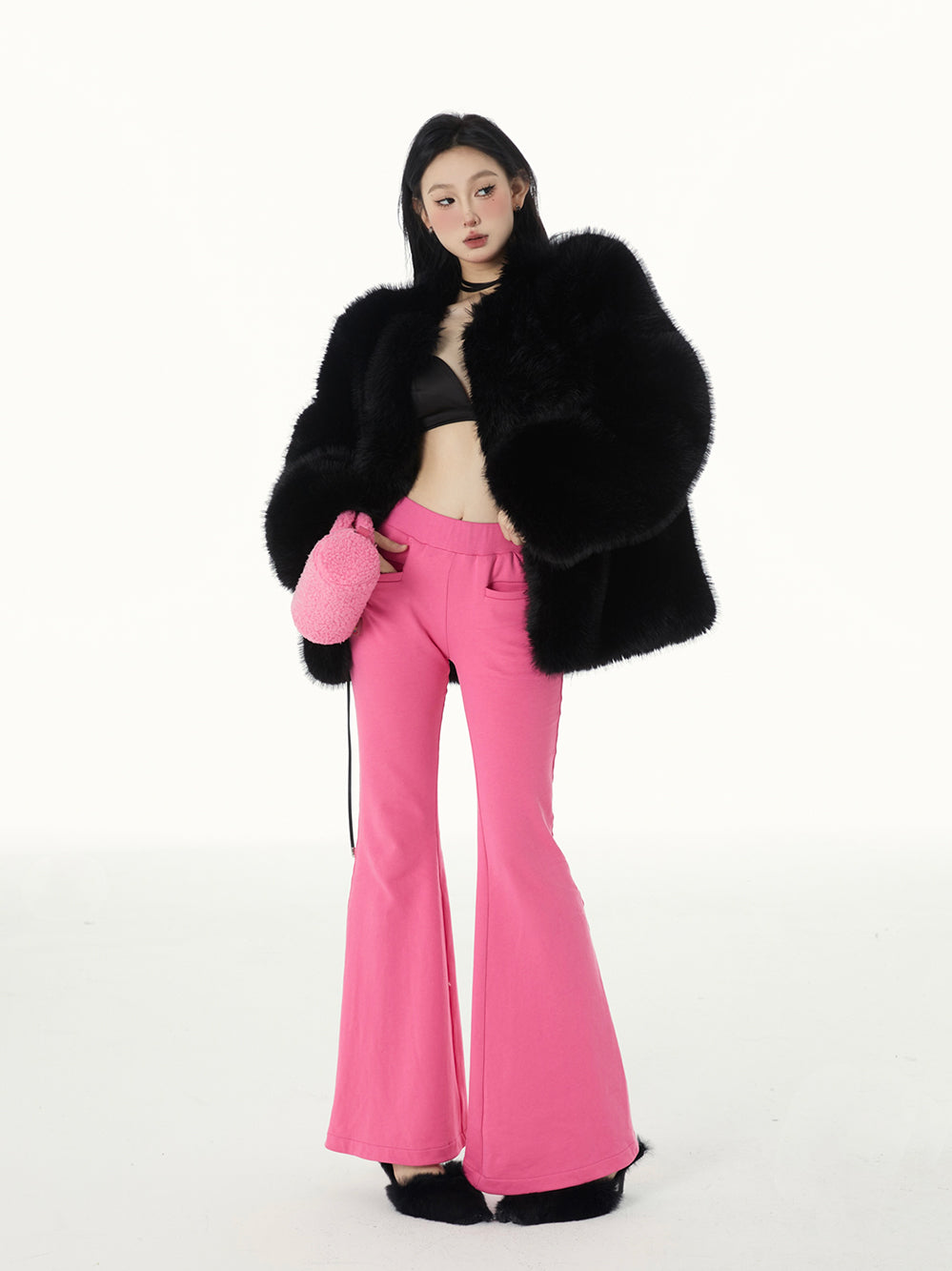 Faux Arctic Fox Fur Jacket