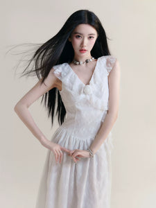 Irregular Slim Fit Layered Suspender Dress