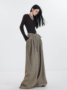 Memory Fragments - Woolen Wide-Leg Pants