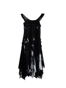 Dark Night Light Printed Suspender Dress