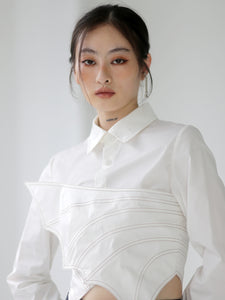 Irregular Split Chest Shirt