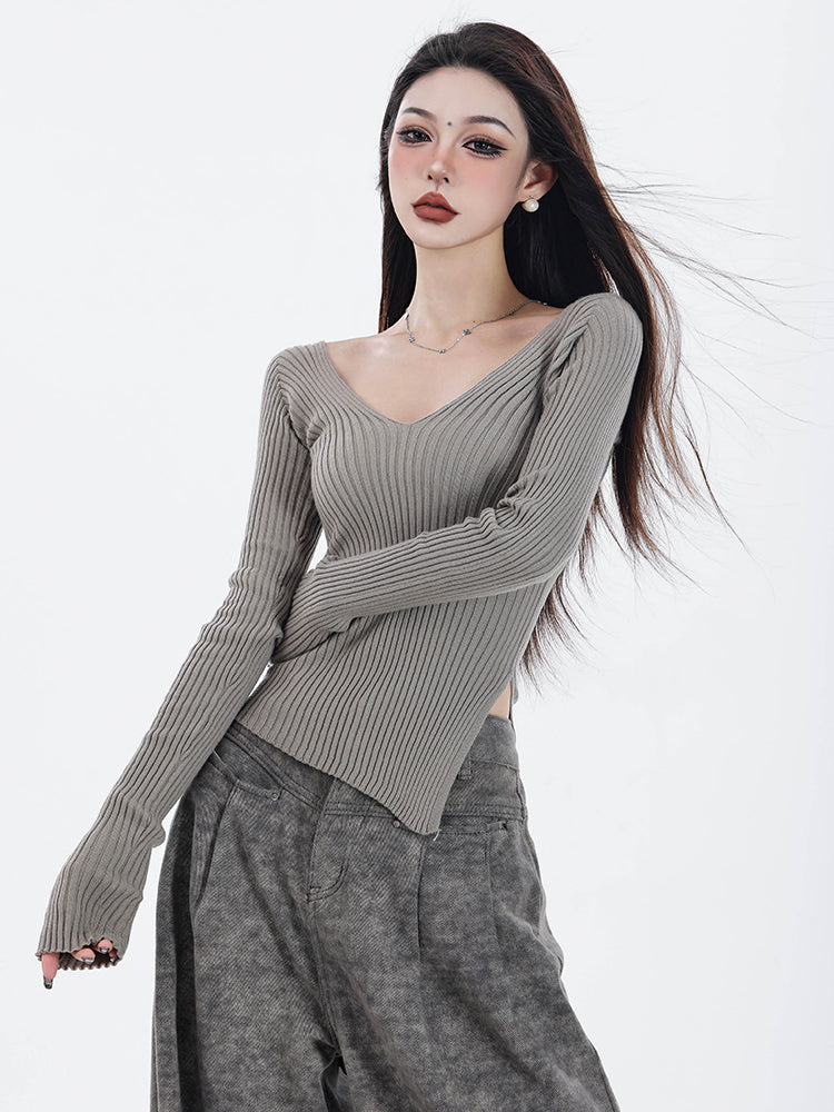 Elegant Focus - Original Autumn Off-Shoulder Knit Sweater