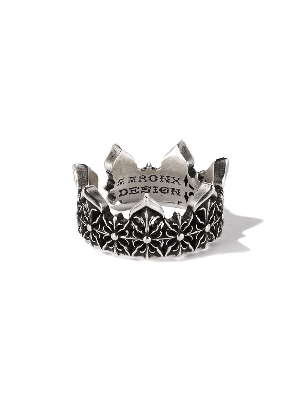 Crown medieval style sterling silver ring