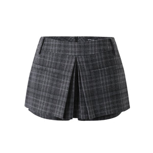 Office Siren Gray Brushed Plaid Skort