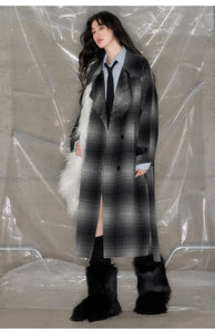 Mosaic double-faced wool coat suit collar silhouette coat