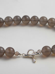 Delicate Grey Agate Beaded Necklace