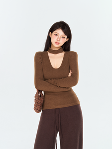 U-neck warm skin-friendly versatile winter base layer top