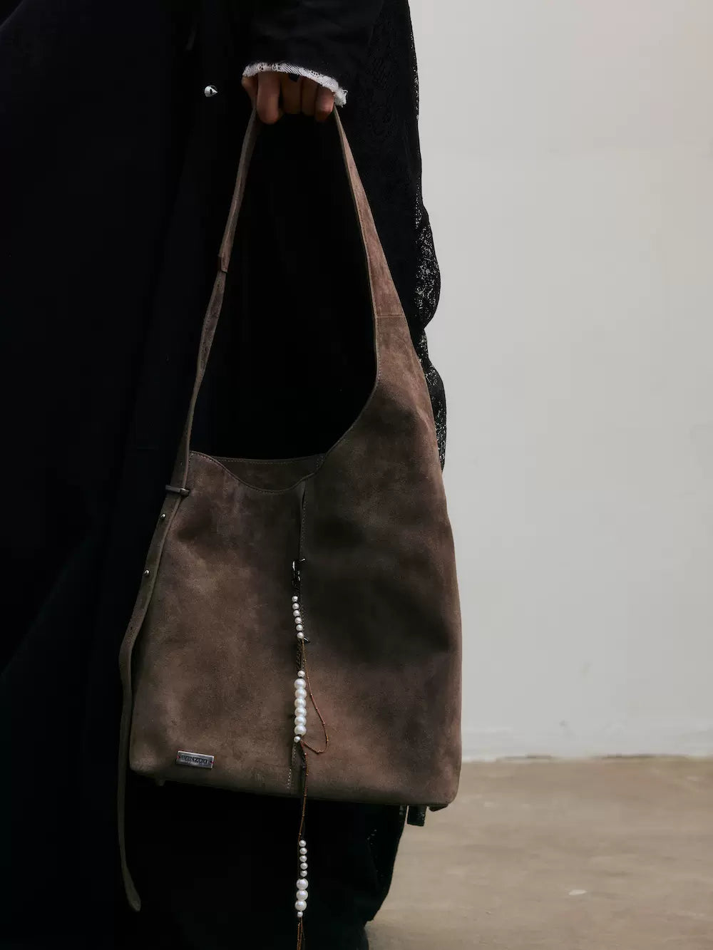 Brown Cashmere Suede Tote Bag