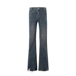 Vintage Washed Blue Flared Jeans