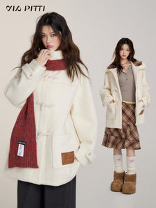 College Style Sliced Woolen Coat