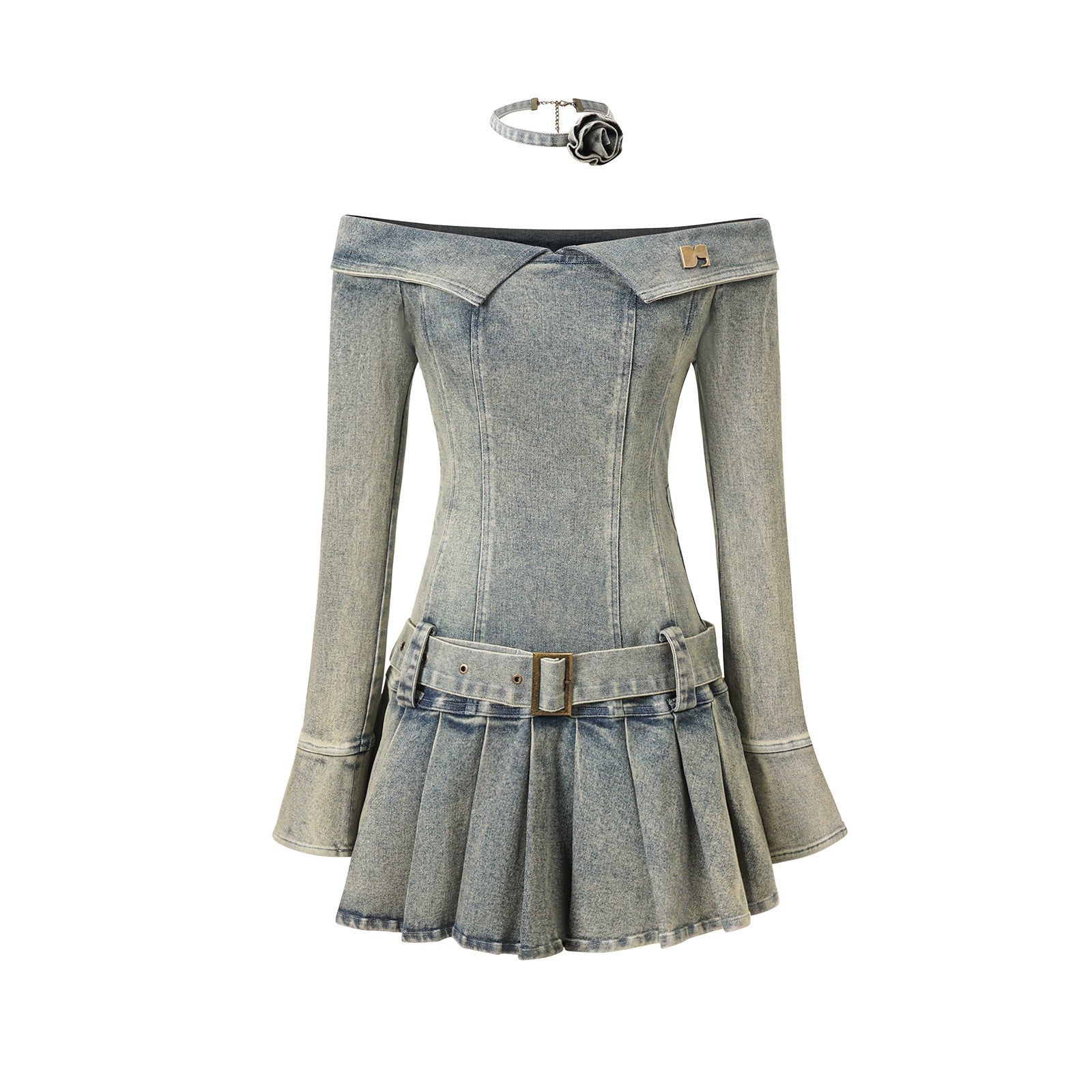 Cowgirl One-Shoulder Denim Dress