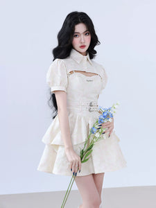 Rebel White Jasmine Sweet Princess Tutu Jacquard Suspender Skirt