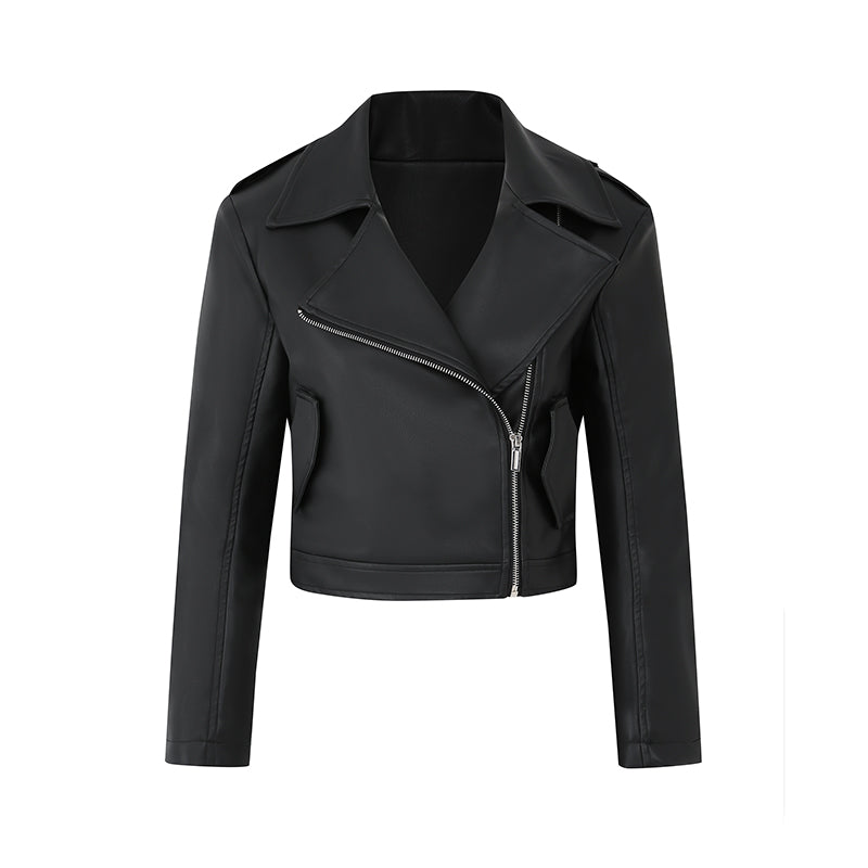 Black Minimalist Leather Jacket