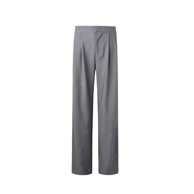 Pleated loose-fitting suit trousers