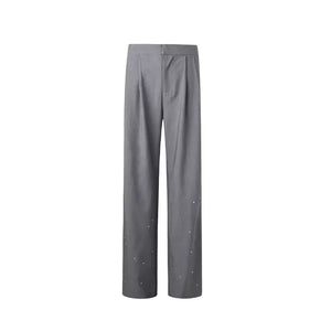 Pleated loose-fitting suit trousers