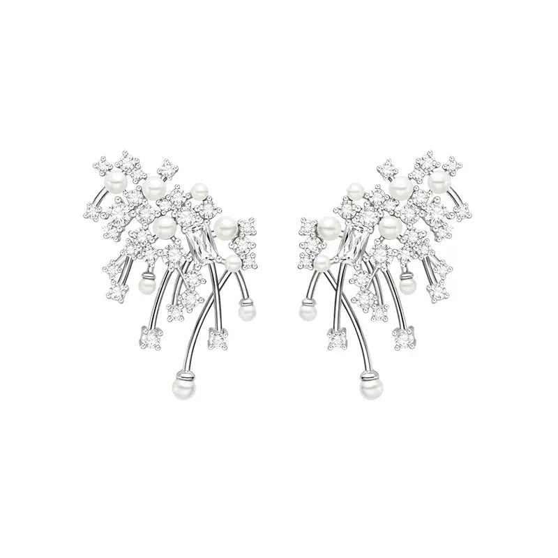 Solid Silver Brilliant Nebula Earrings