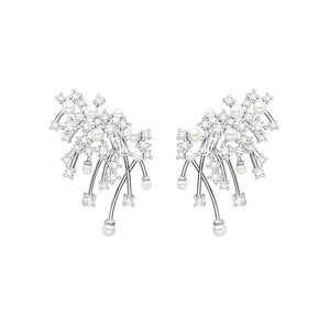 Solid Silver Brilliant Nebula Earrings