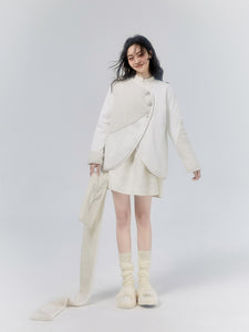 Lambswool Niche Design Loose Cotton Coat