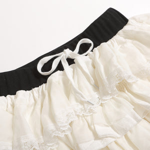 Lace eight-layer ruffled pleated princess tutu skirt