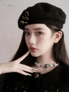 Tweed Beret Hat