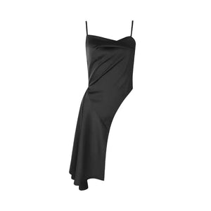 Faux Acetate Pleated Irregular Camisole