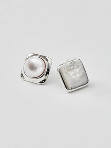 Big pearl 925 silver earrings