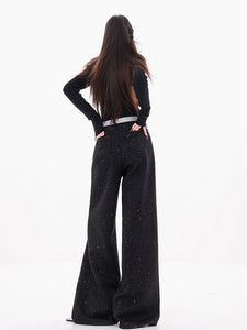 Holy Moonlit Night - Original Black Wool Sequin Trousers