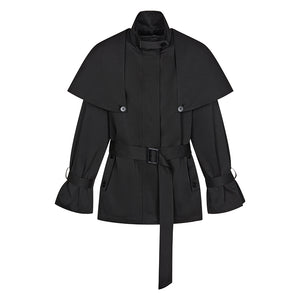 Detachable Cape Two-Way Mid-Length Trench Coat