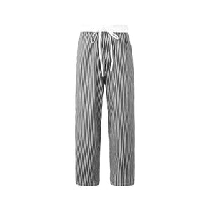 Striped contrast color drawstring casual pants